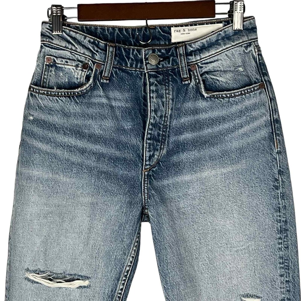 Rag & Bone "Nina" High-Rise Ankle Cigarette Jeans Dana Point Distressed 26, NWT - Picture 7 of 16
